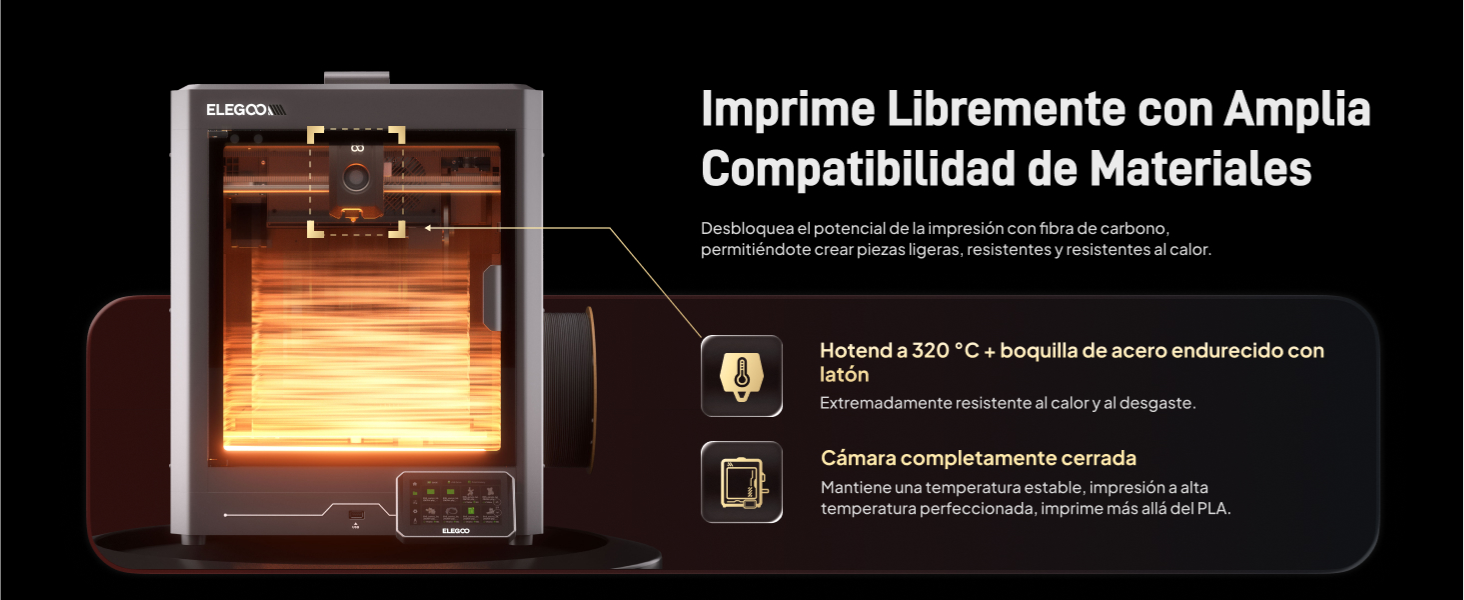 Diseñada para desatar la creatividad con cada filamento, esta impresora se adapta a una amplia gama de materiales, permitiendo explorar al máximo tus posibilidades de diseño. Además, cuenta con un sistema de vigilancia integrado donde la cámara actúa como tus ojos, permitiéndote supervisar cada capa de tus trabajos de forma remota y en tiempo real.